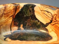 Schale aus Olivenwurzel mit Moos, D=15cm, H=5,5cm