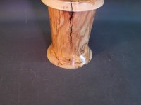 Vase aus Olive mit schwarzem Epoxidharz, D=13cm, H=16cm. Glaseinsatz6,8x14cm