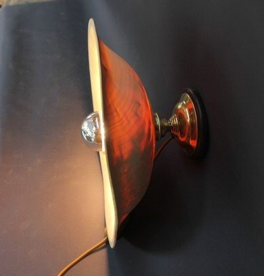 Wandlampe aus Ahorn, D=33cm, Tiefe = 15cm mit Wandhalterung